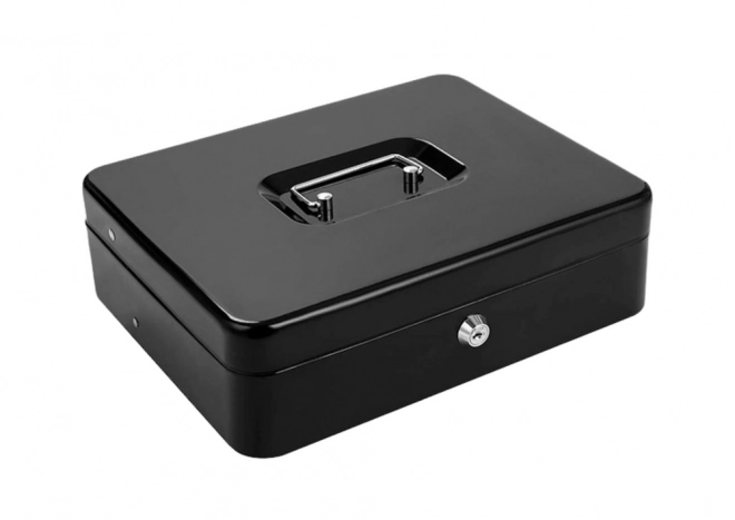 Metal Cash Box with Key Lock - Black