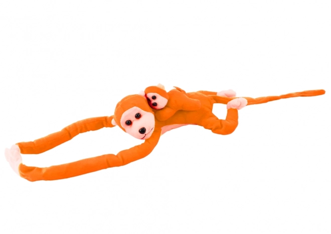 Plush Monkey Toy with Baby and Sound