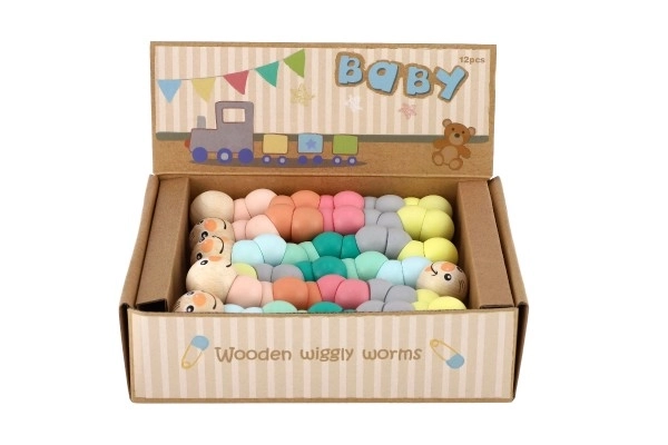 Colorful Wooden Worm Toy