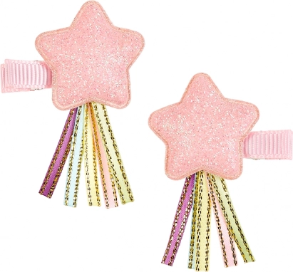 Hair Clips with Pink Star for Kids