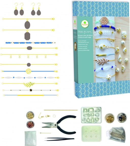 Produzione di gioielli e braccialetti in cemento con foglia d'oro