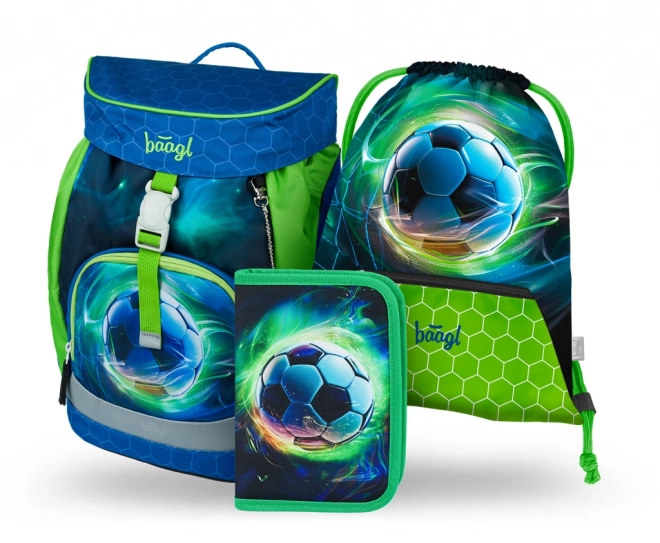 Baagl 3 Piece School Set with Football Design