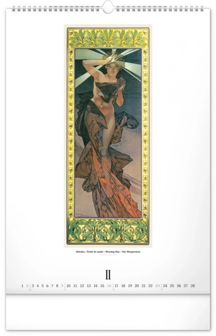 Wall Calendar Alfons Mucha 2025