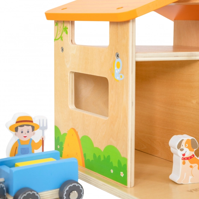 VIGA Wooden Farm with House and Tractor
