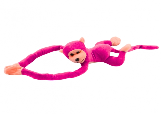 Plush Monkey with Sound, Dark Pink, 60 cm