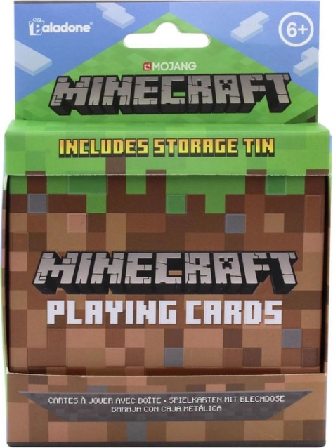 Speelkaarten met Minecraft-thema in een blikje