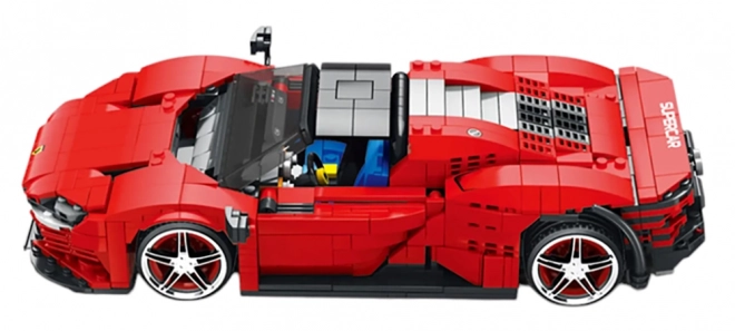 Red Sports Car Building Blocks Set