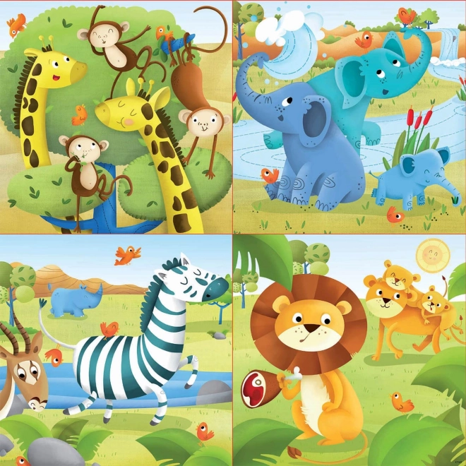 Educa Wild Animals 4-in-1 Puzzle Set