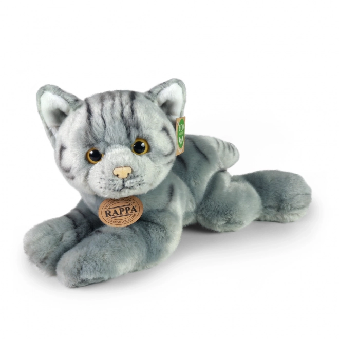 Plush Gray Cat Lying Down 30 cm ECO-FRIENDLY