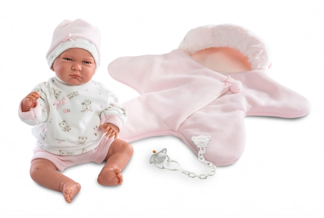 New Born Doll Outfit Llorens 3-Piece Fleece Star Romper