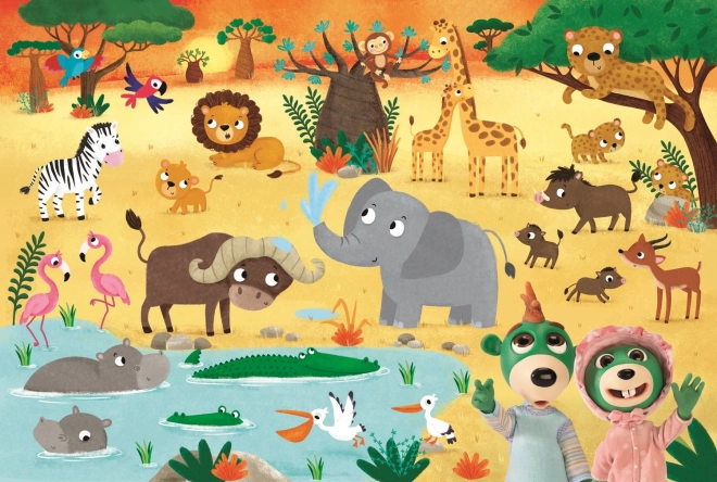 Double-Sided Puzzle Zoo Fun for Kids