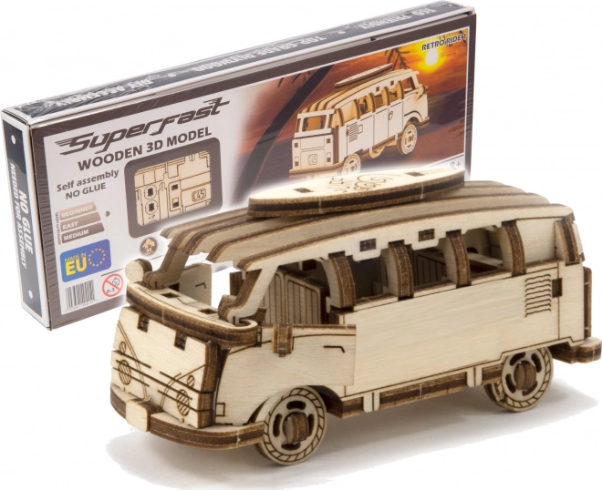 Wooden City 3D Puzzle Retro Minibus