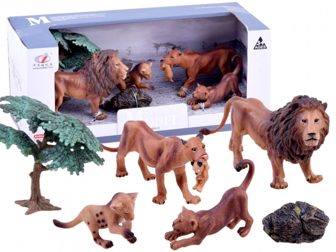 Safari Animal Figures Set with Leopard – B