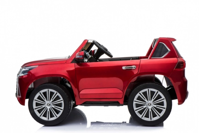 Lexus LX570 Lakované auto pro 2 děti Červená + dálkové ovládání + EVA kola + rádio MP3 LED
