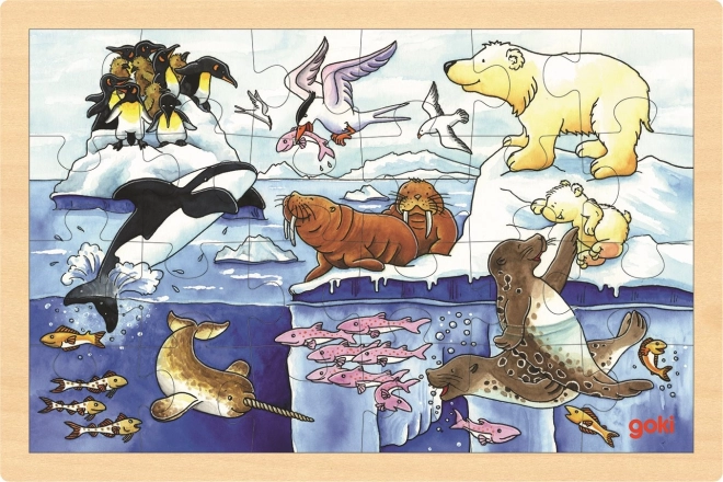 Goki Wooden Puzzle Arctic Animals