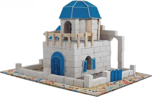 Authentieke Santorini-architectuur van echte bakstenen