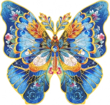 Drevené puzzle Motýľ Morpho Helena