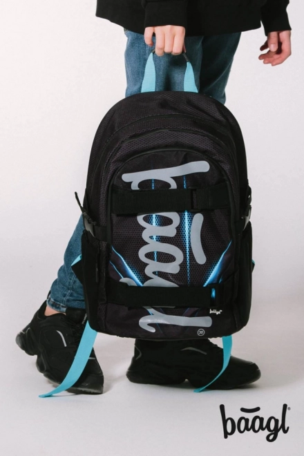 School Backpack Set with Bluelight Skate Theme