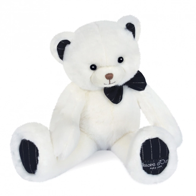 Elegant Teddy Bear with Dark Blue Bow Tie