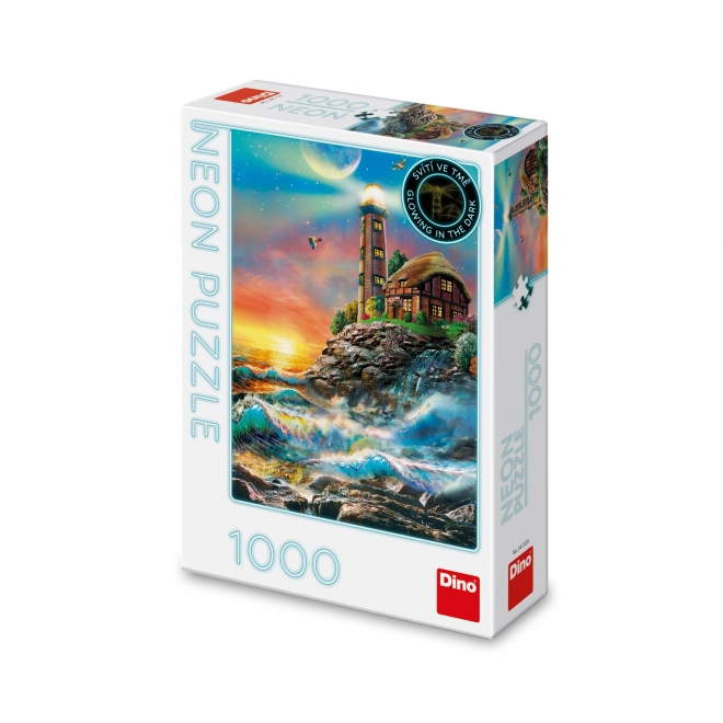 Dino Neon Glow Lighthouse Puzzle 1000 Pieces