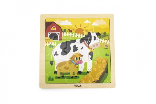 Wooden Puzzle with Cows