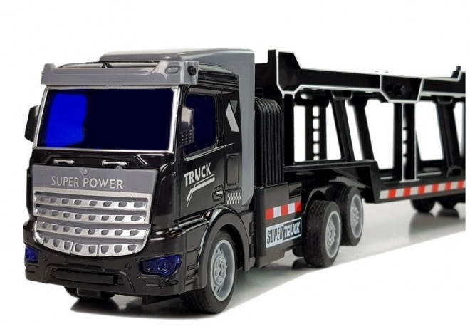 Large Remote Controlled Black Tow Truck with Light Effects