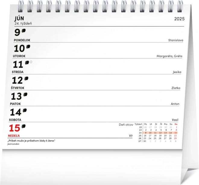 Desk Planner Calendar with Quotes 2025