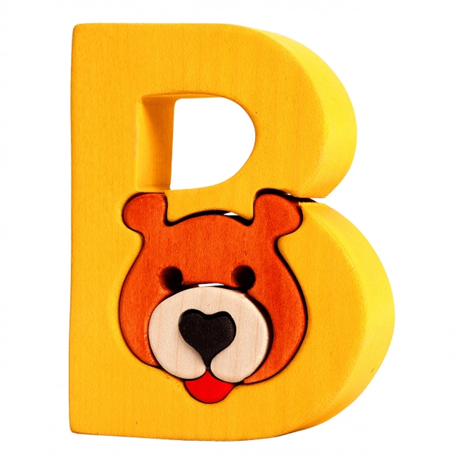 Wooden Alphabet Puzzle Bear - Letter B