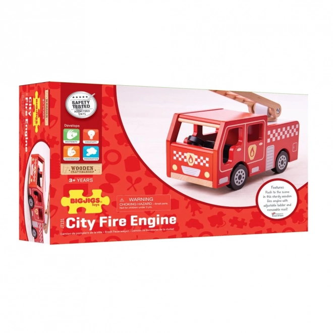 Bigjigs Toys Wooden Fire Engine