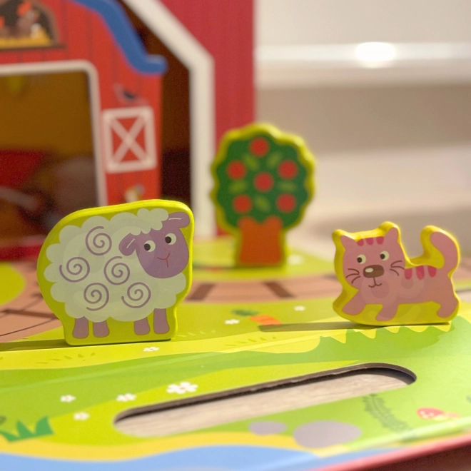 Dřevěná farma v kufříku Tooky Toy