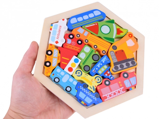 Wooden Puzzle Vehicles Set