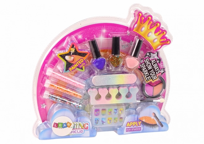 Rainbow Nail Art and Makeup Set