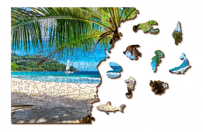 Wooden Jigsaw Puzzle Paradise Island Beach