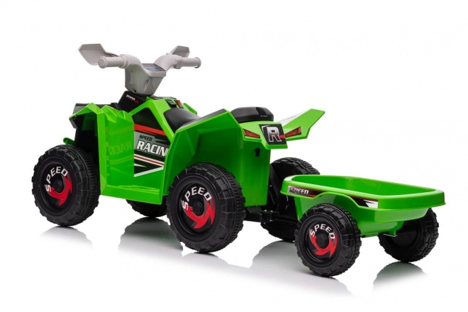 Akkumulátoros zöld quad utánfutóval