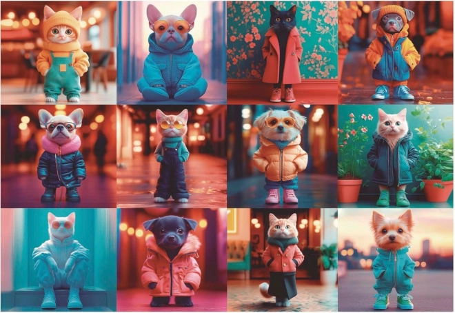Puzzle Animaux à la mode 200 pièces