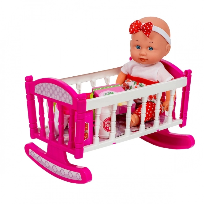 Doll Baby Julka with Crib