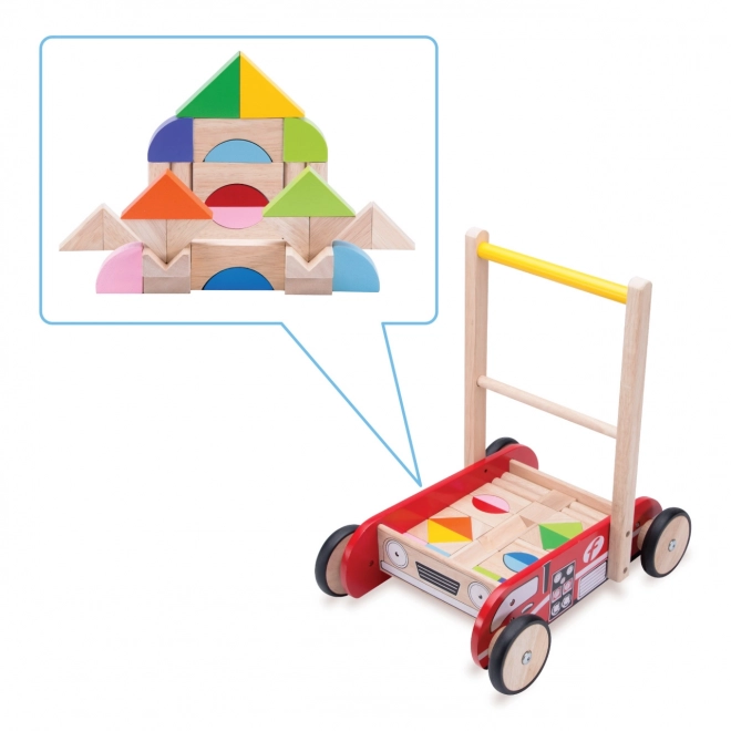 Wooden Fire Truck Walker for Kids