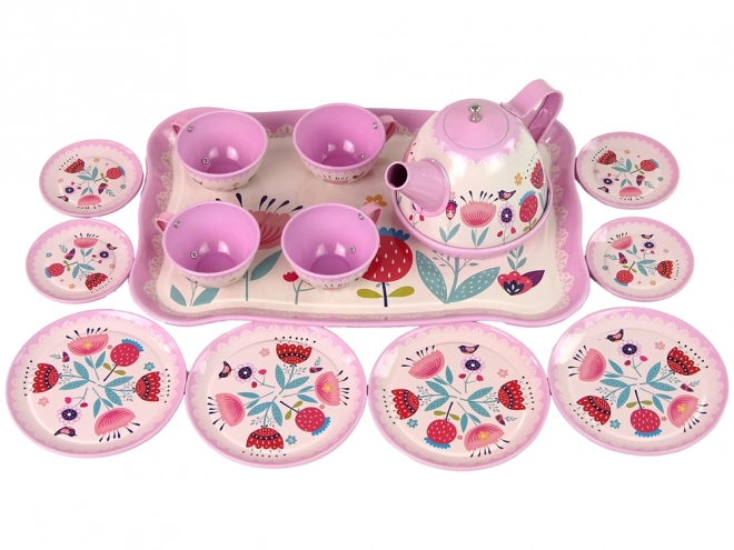 Tea and Coffee Set in Pink Chest