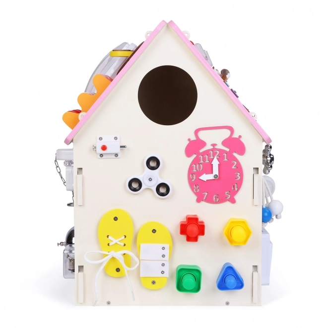 Kids Activity Board Blue House – Pink