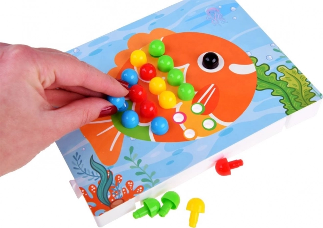 Colorful Button Mosaic Educational Puzzle for Children