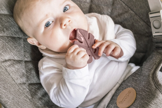 Silicone Baby Teether Leaf Dove Grey