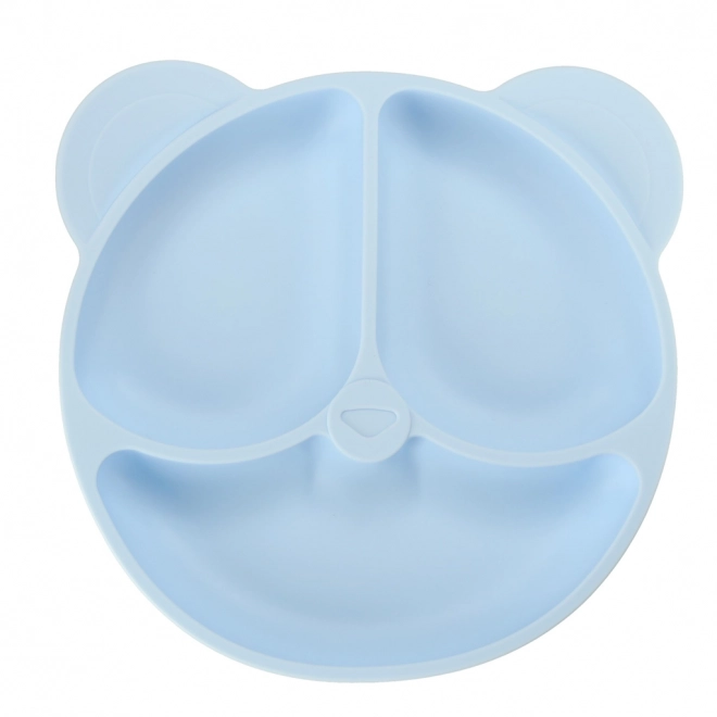 Silicone Dinnerware Set for Kids - Bear Design in Blue