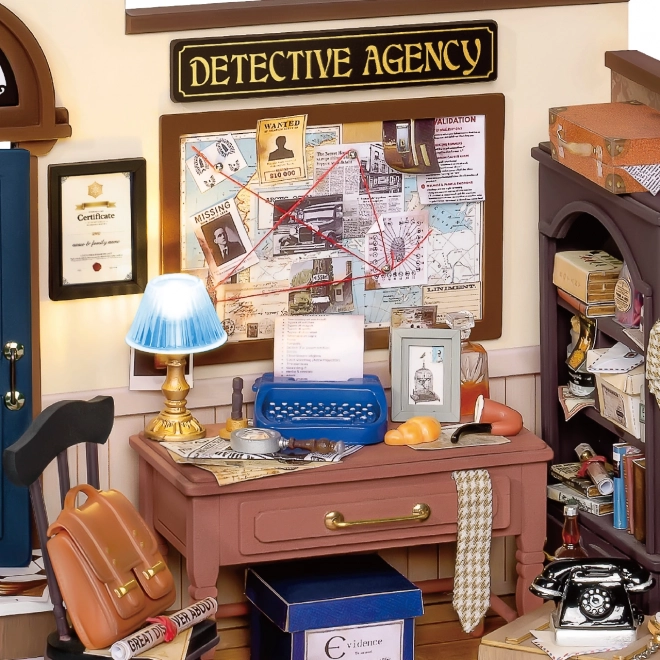 Robotime Rolife DIY House: Mose's Detective Agency with LED Lighting