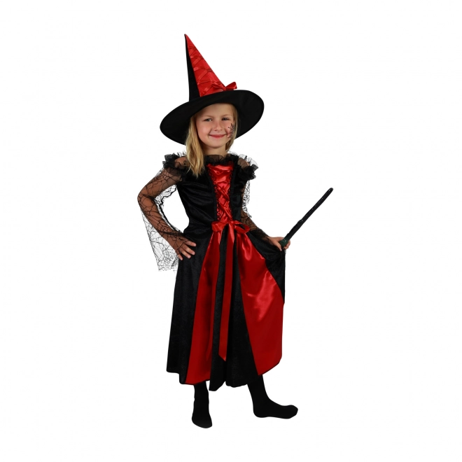 Children's Witch Costume Black and Red with Hat