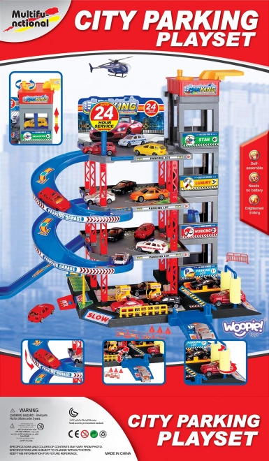 Woopie Multilevel Parking Garage with Car Wash and Helicopter
