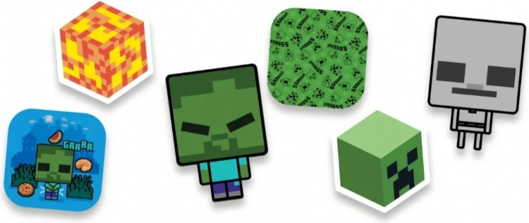 Stickers inspired by the pixelated world
