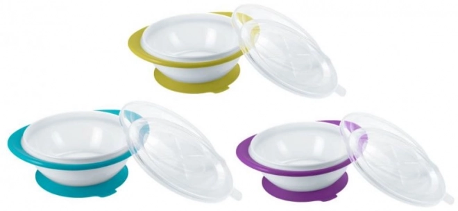 Nuk Easy Learning Baby Bowl with 2 Lids and Suction Blue