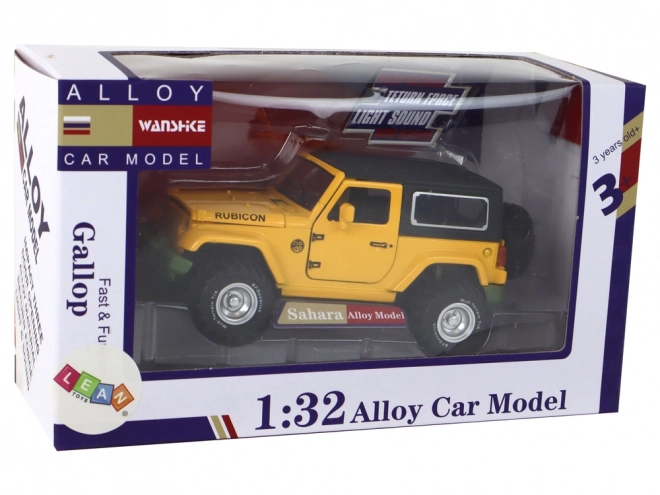 Yellow Metal 4x4 Friction Drive Battery Toy Car 1:32