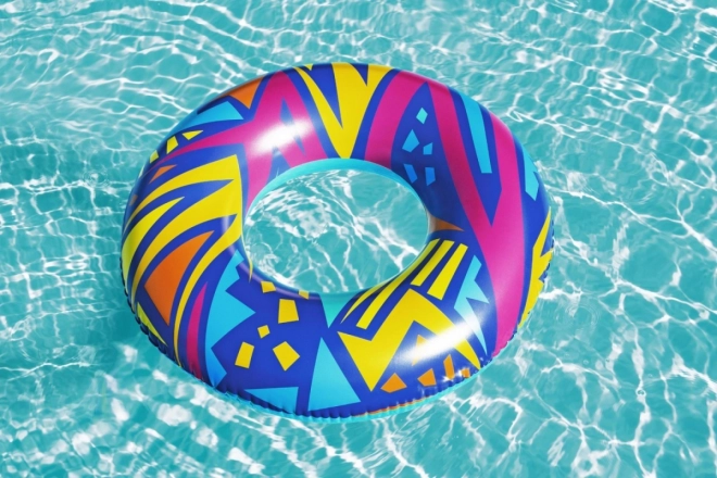 Blue Geometric Swim Ring