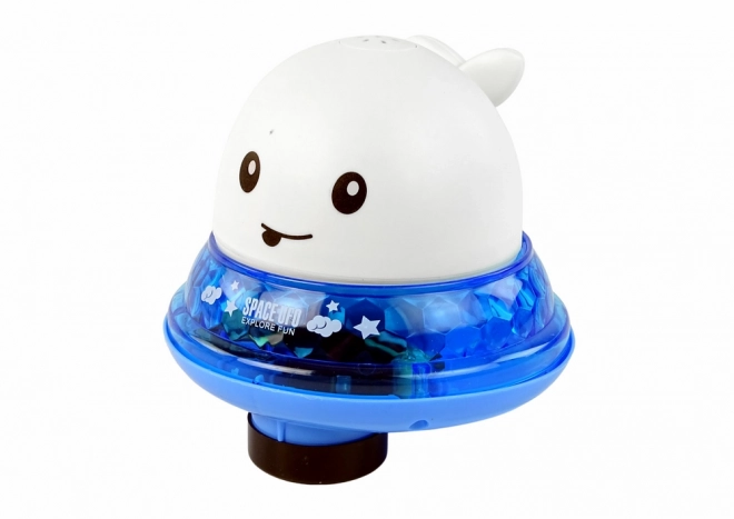 Water-Spraying Whale with Base Bath Toy White
